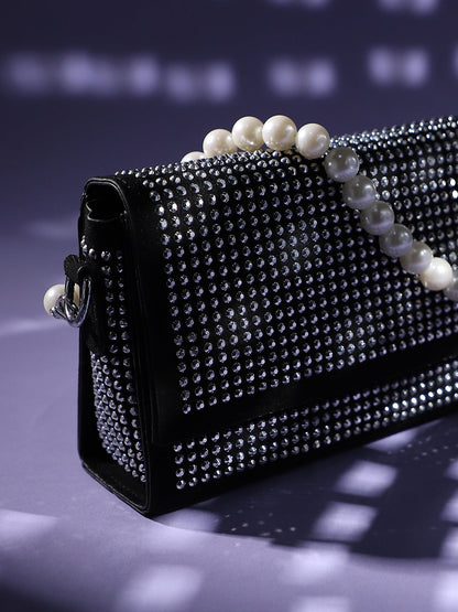 All Over Studs Sling Bag - Black