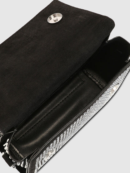 All Over Studs Sling Bag - Black