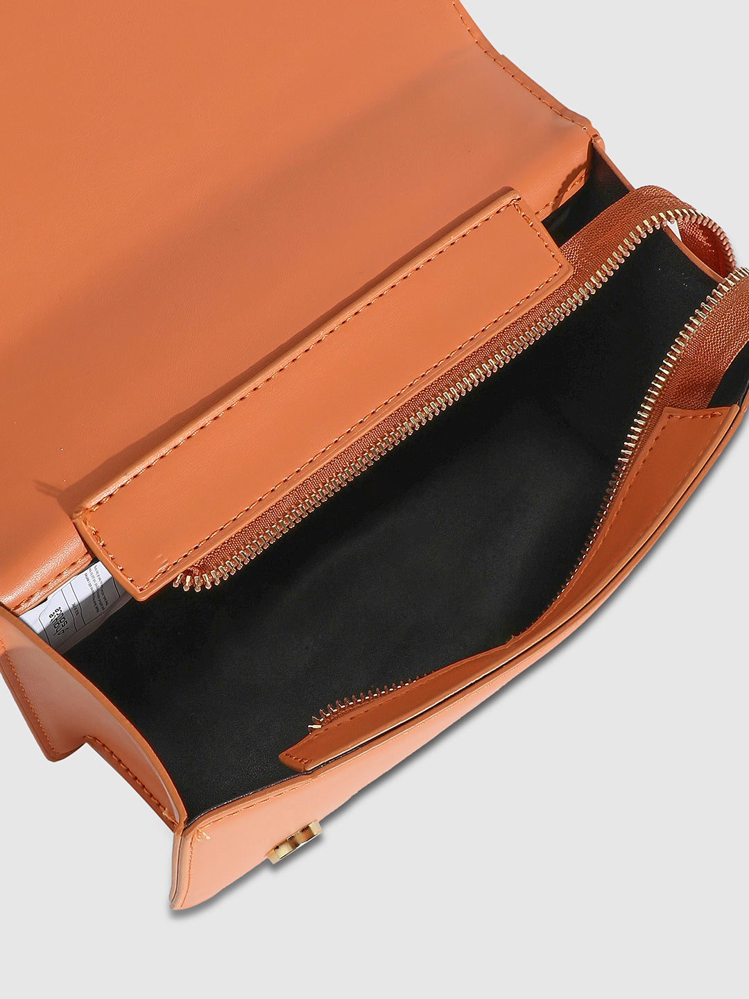 Contrast Flap Sling Bag - White & Orange