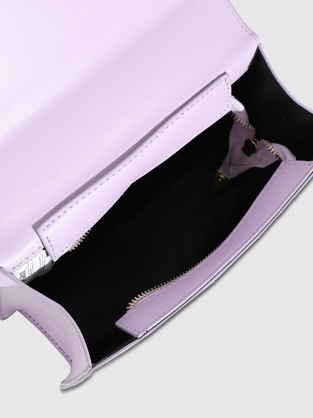 Contrast Flap Sling Bag - White & Lilac