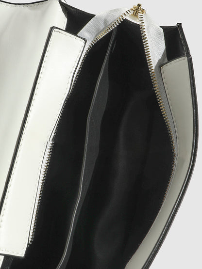 Contrast Block Sling Bag - Orange & Black