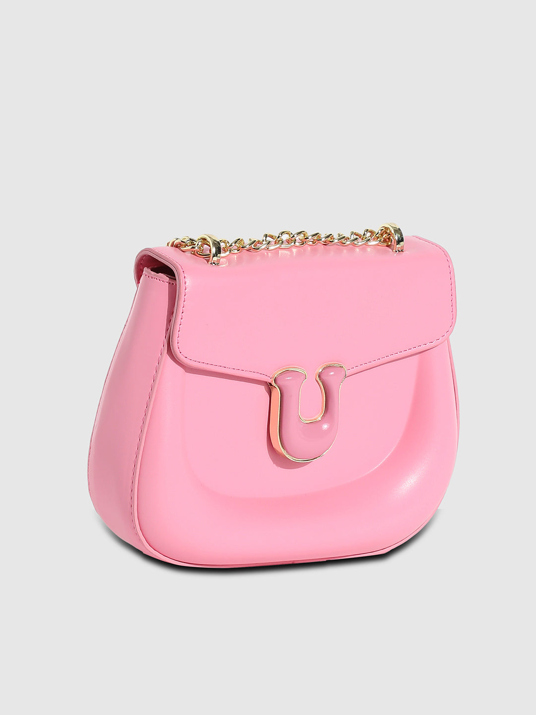 Horseshoe Buckle Sling Bag - Pink