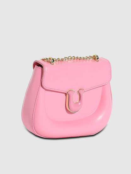 Horseshoe Buckle Sling Bag - Pink