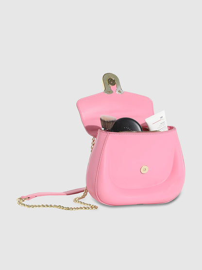Horseshoe Buckle Sling Bag - Pink