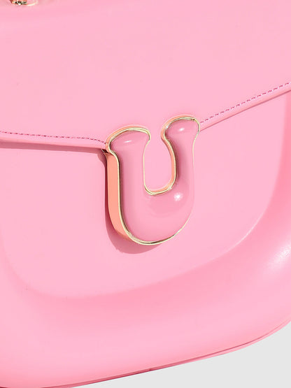 Horseshoe Buckle Sling Bag - Pink