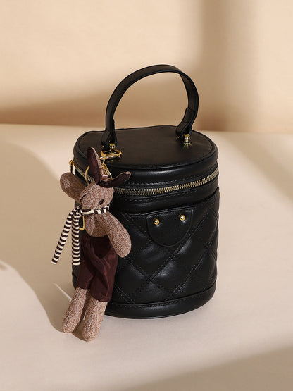 The Quilted Bucket Bag - Midnight Black