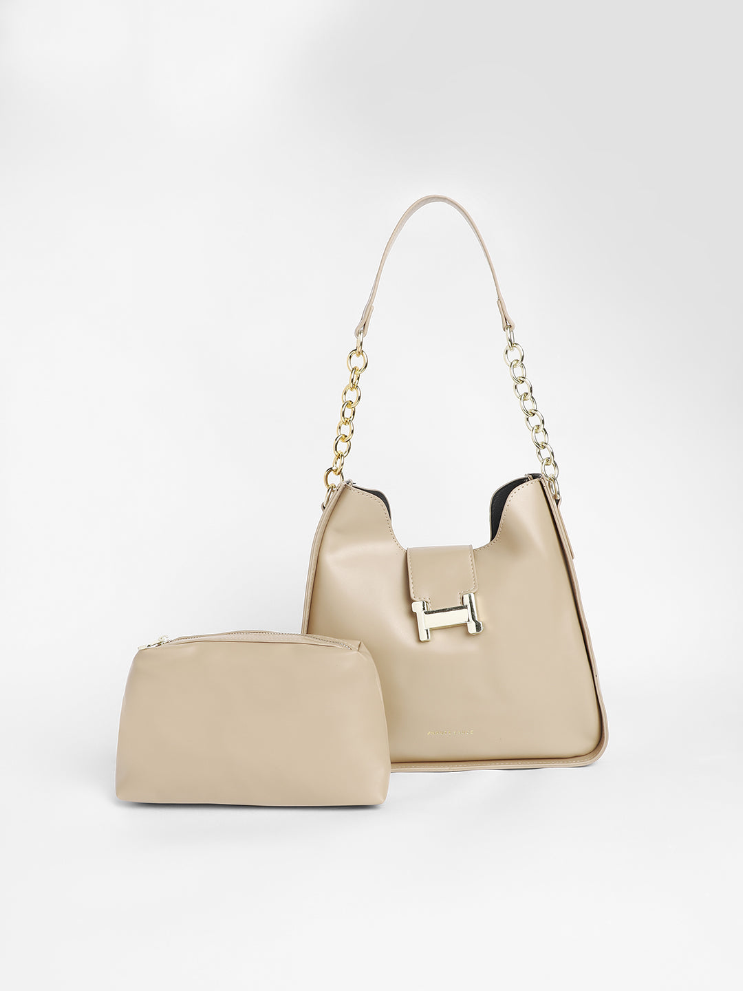 The Monogram Shoulder Bag With Pouch - Ivory White