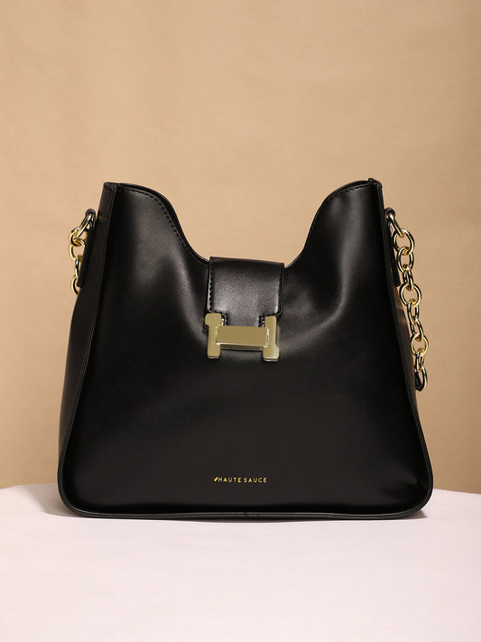 The Monogram Shoulder Bag With Pouch - Midnight Black