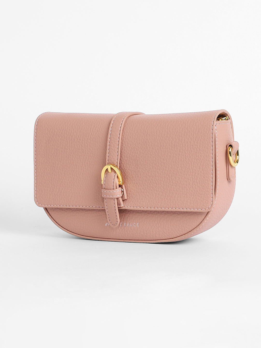 The Tang-Buckle Shoulder Bag - Nude Pink