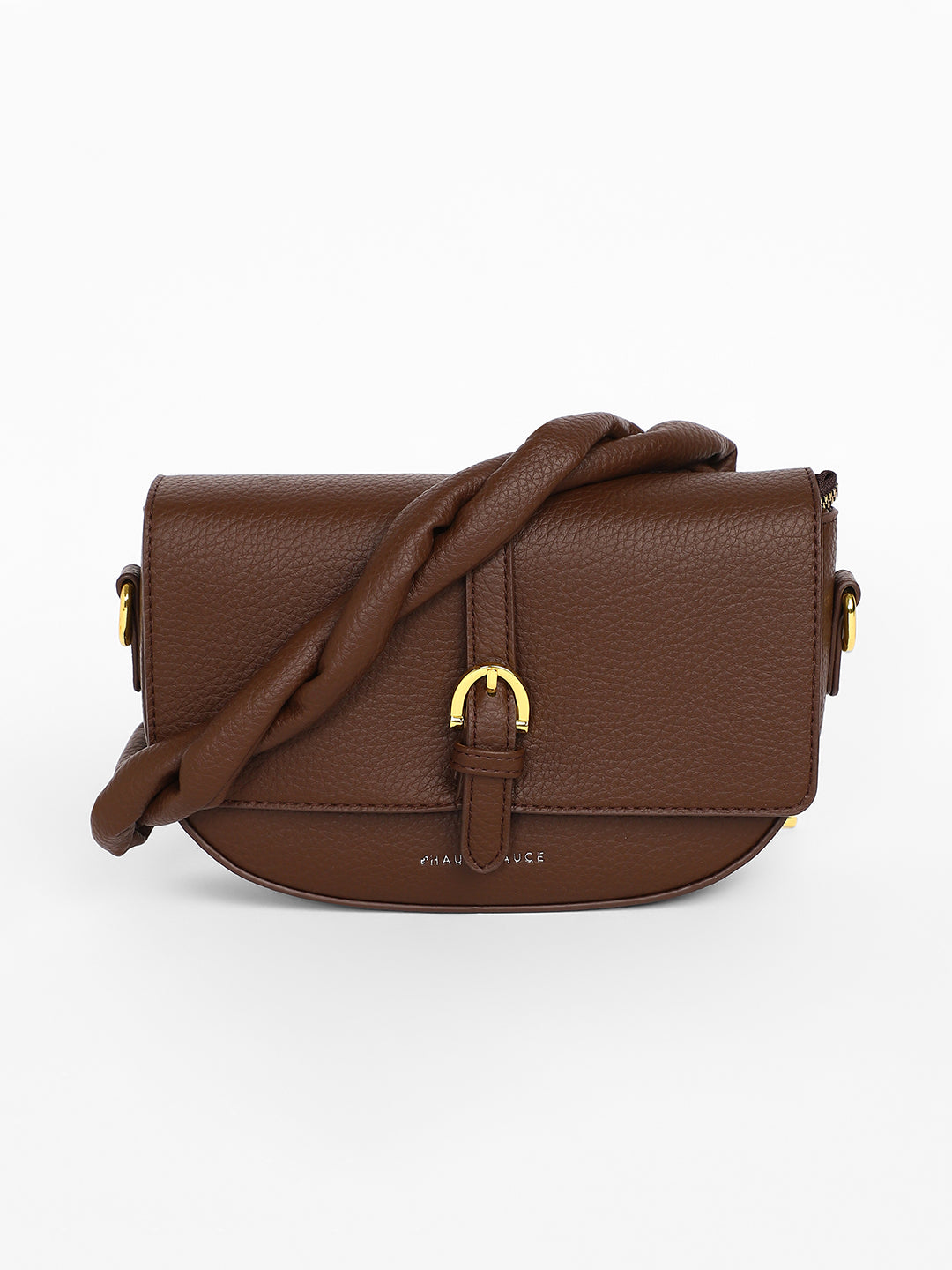 The Tang-Buckle Shoulder Bag - Coffee Brown