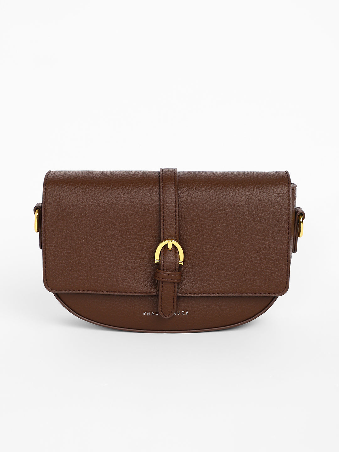 The Tang-Buckle Shoulder Bag - Coffee Brown