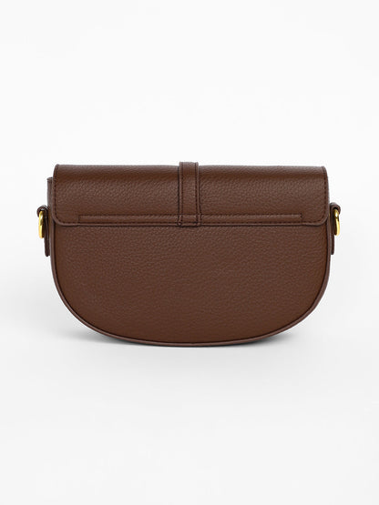 The Tang-Buckle Shoulder Bag - Coffee Brown