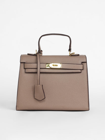 The Overlap Satchel Bag - Camel Brown