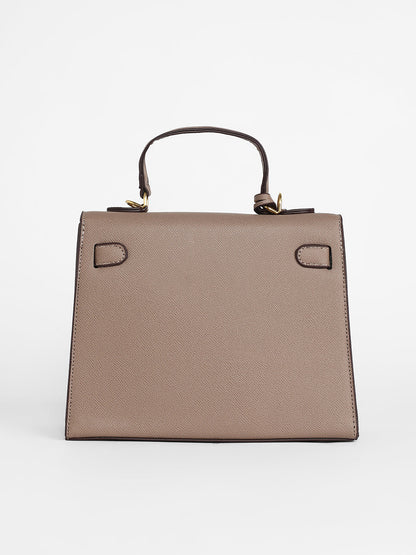 The Overlap Satchel Bag - Camel Brown