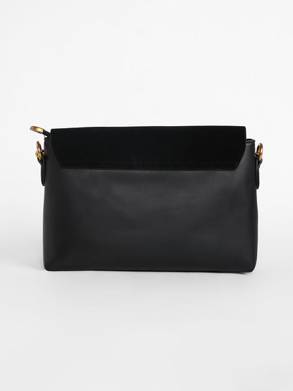 The Velvet Block Shoulder Bag - Midnight Black