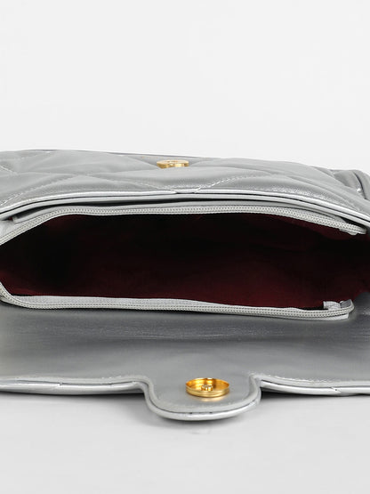 The Quilted Butterfly Shoulder Bag - Chalice Silver