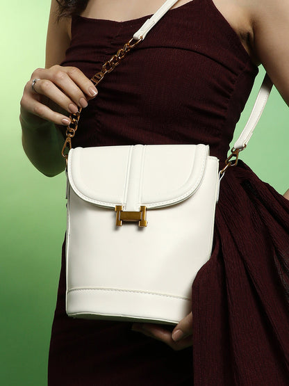 The Monogram Sling Bag - Powder White