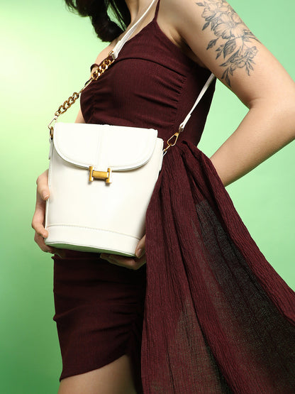 The Monogram Sling Bag - Powder White