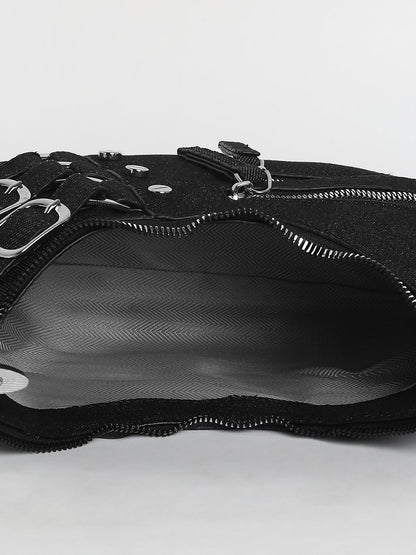 The Denim Shoulder Bag - Charcoal Black