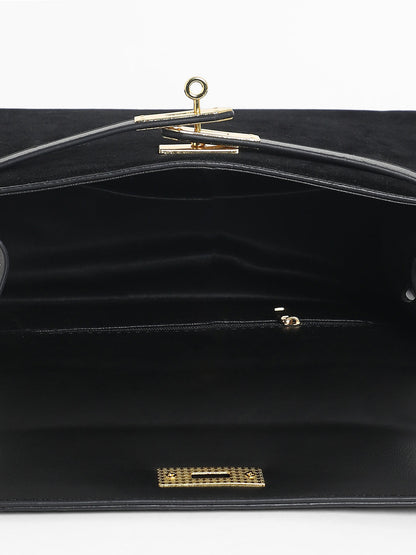 The Overlap Satchel Bag - Midnight Black
