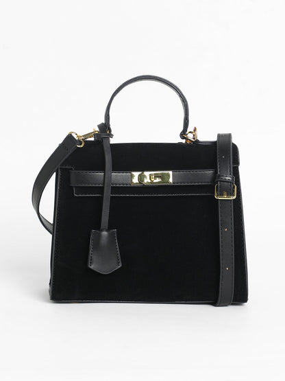 The Overlap Satchel Bag - Midnight Black