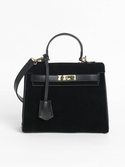 The Overlap Satchel Bag - Midnight Black