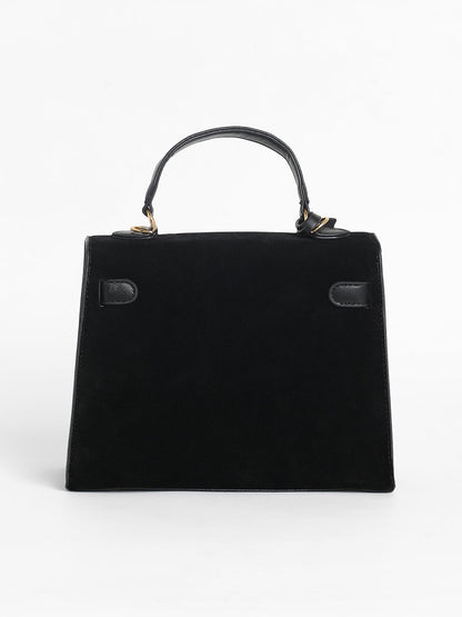 The Overlap Satchel Bag - Midnight Black