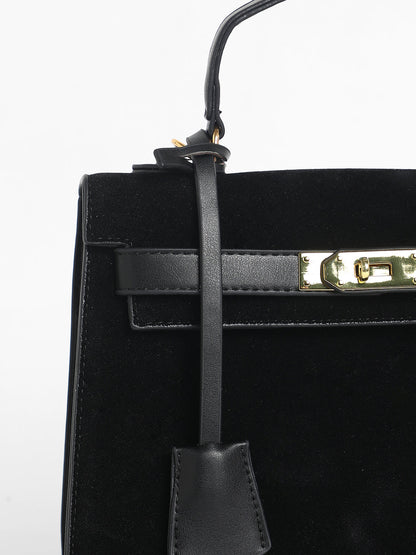 The Overlap Satchel Bag - Midnight Black