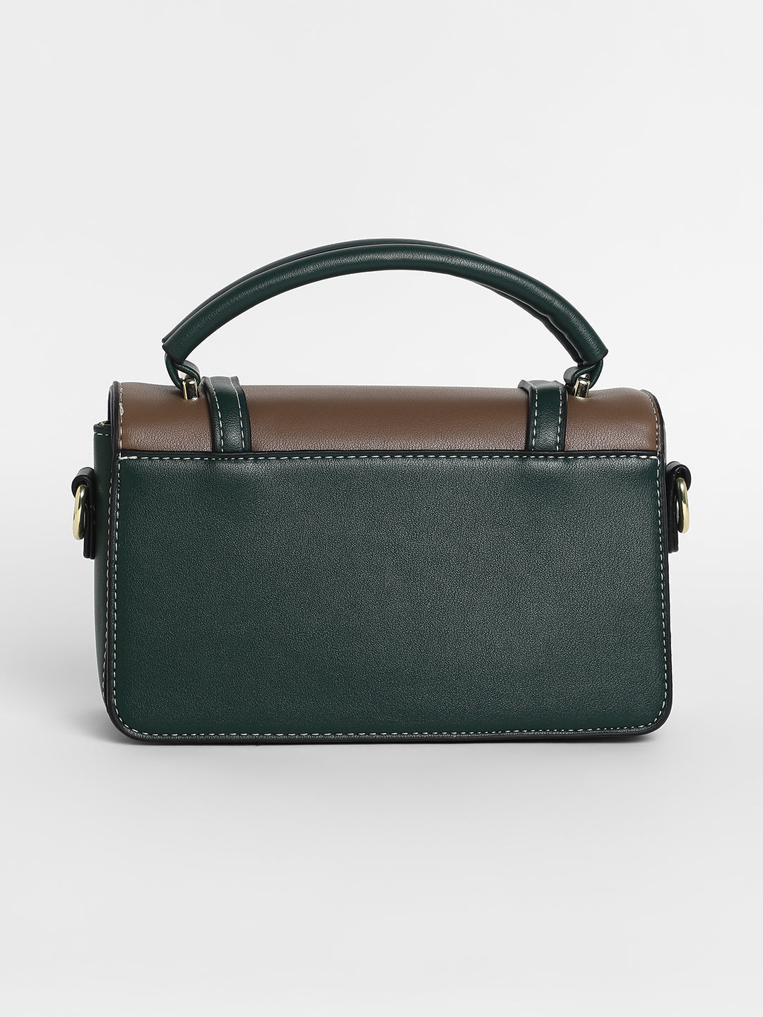 The Linea Hand Bag - Forest Green & Mocha Brown