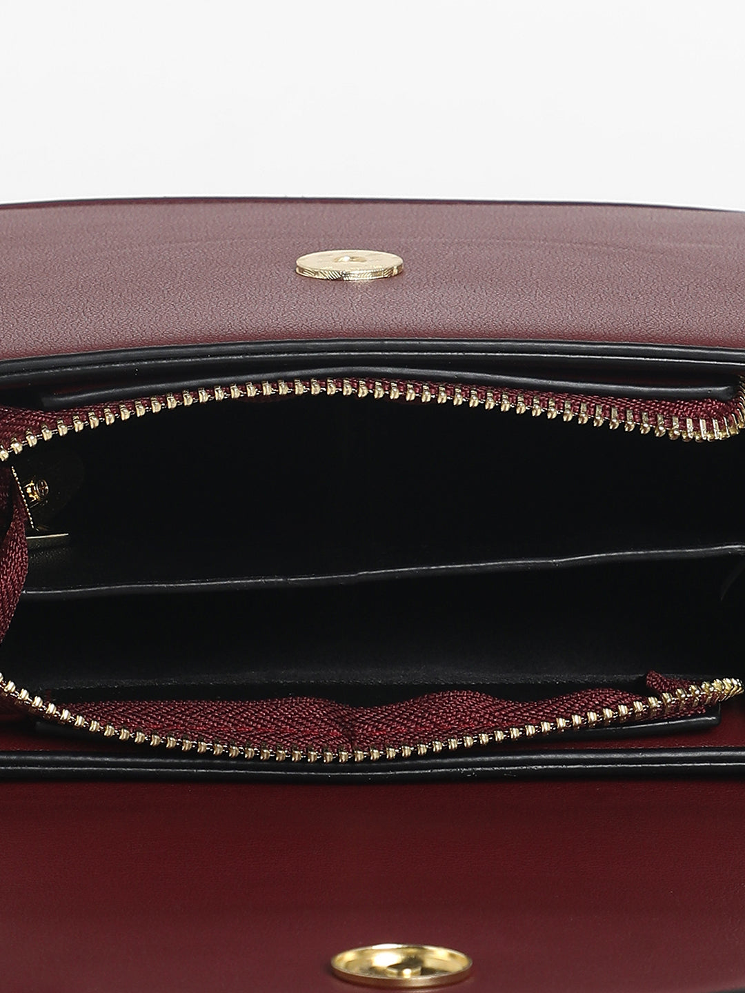 The Block Flap Hand Bag - Burgundy Red & Blush Pink