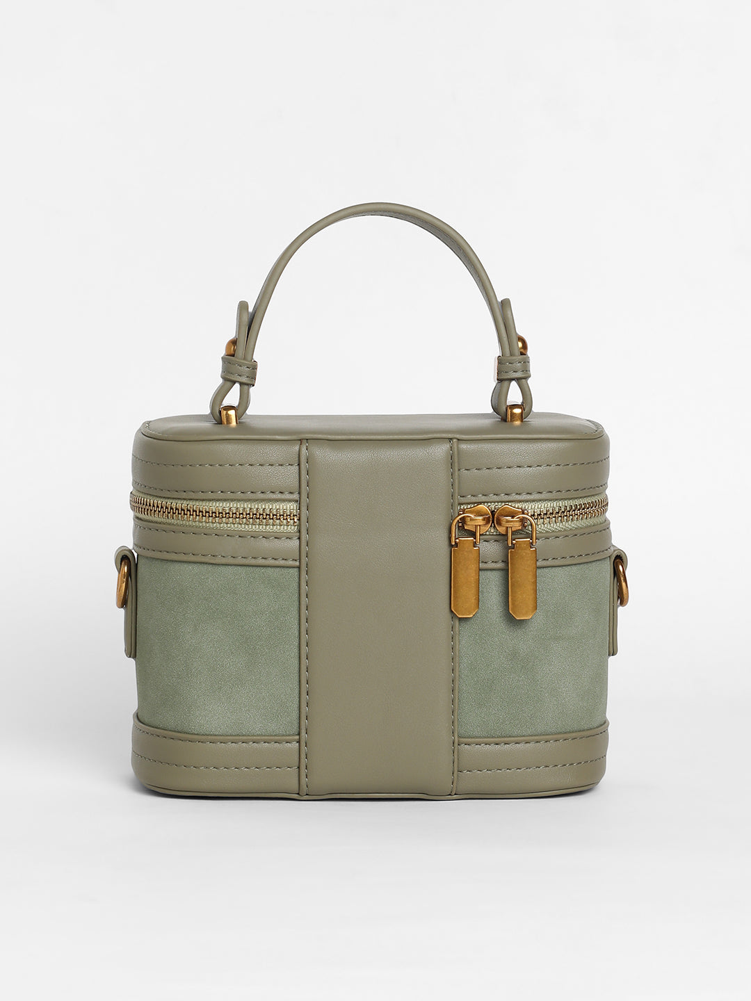The Velvet Oval Bucket Bag - Olive Green