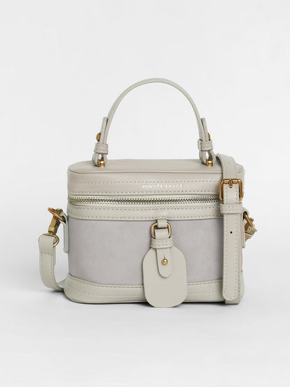 The Velvet Oval Bucket Bag - Ash Grey