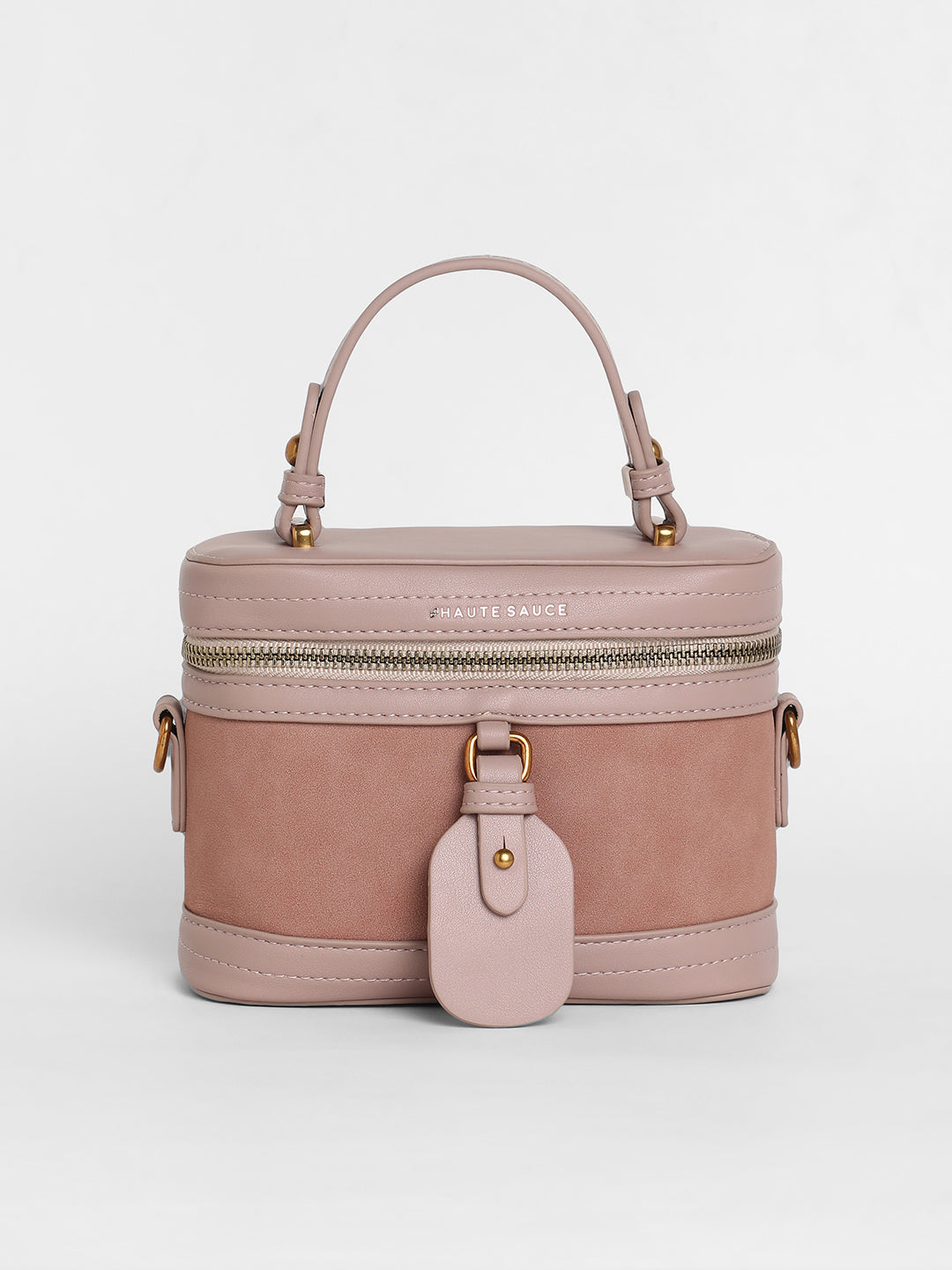 The Velvet Oval Bucket Bag - Nude Pink