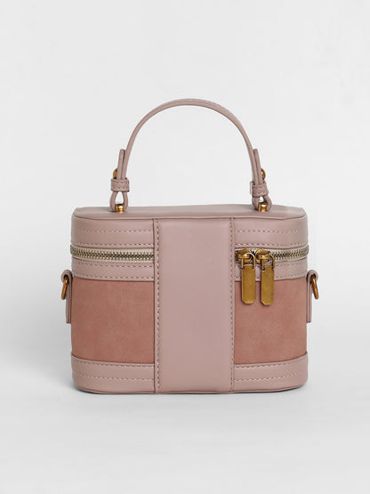 The Velvet Oval Bucket Bag - Nude Pink