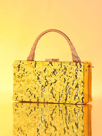 The Dented Serpic Clutch Bag - California Gold