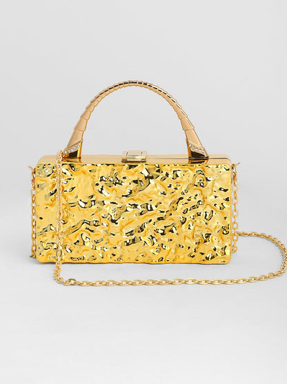 The Dented Serpic Clutch Bag - California Gold