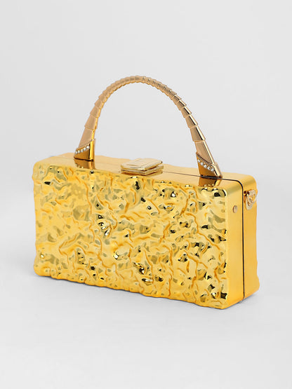 The Dented Serpic Clutch Bag - California Gold