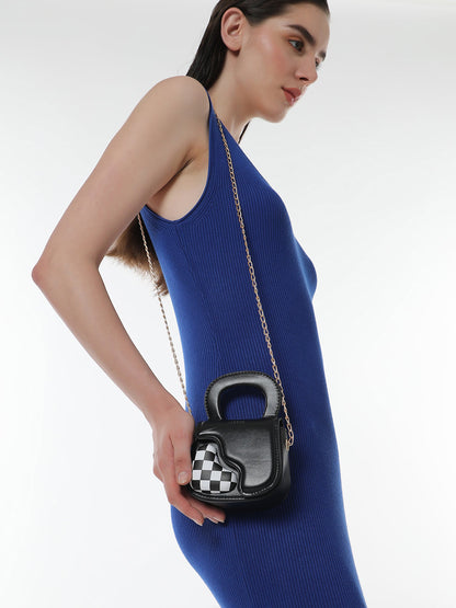 The Micro Pillow Heart Sling Bag - Onyx Black