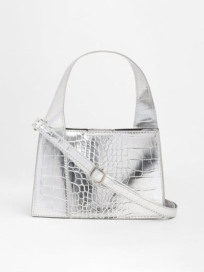 The Frivola Scale Hand Bag - Metallic Silver