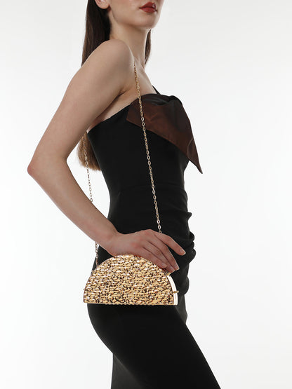 The Dented Curve Clutch Bag - California Gold