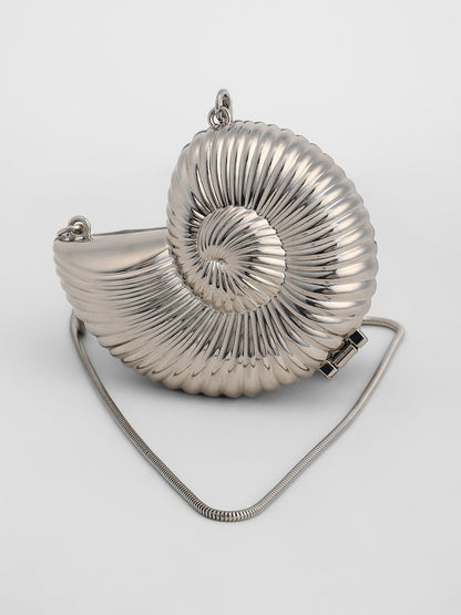 The Conchiglia Sling Bag - Metallic Silver