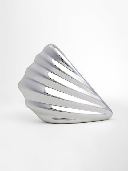 The Coquille Clutch Bag - Metallic Silver