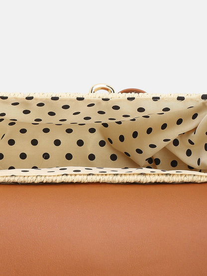 The Straw-Box Sling Bag - Tan Brown