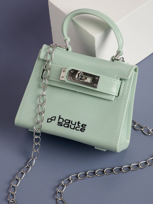 Green Solid Acrylic Mini Bag