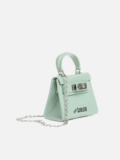Green Solid Acrylic Mini Bag