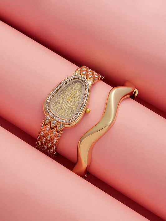The Bijou Serpenti Oval Watch With Bracelet Combo