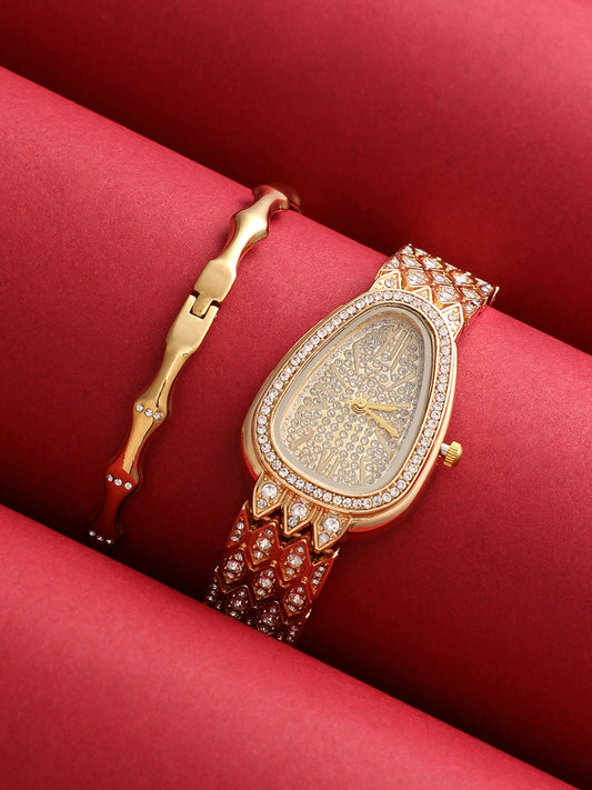 The Bijou Serpenti Oval Watch With Bracelet Combo