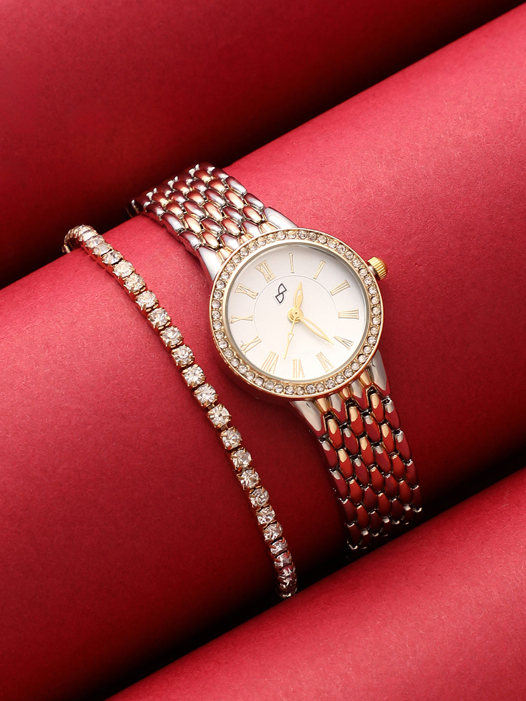 The Roman Venin Round Watch With Bracelet Combo