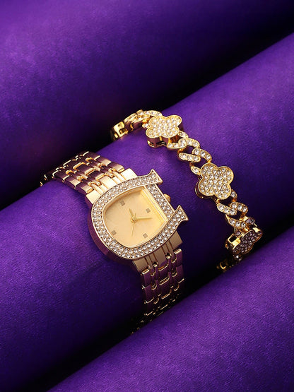 The Buckle Asymmetric Watch With Bracelet Combo