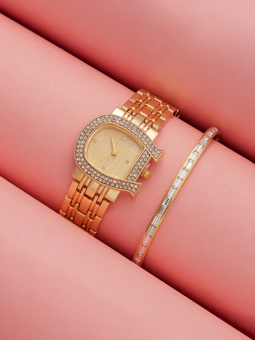 The Buckle Asymmetric Watch With Bracelet Combo